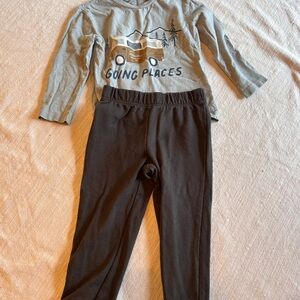 Carters Gray and Brown Outfit Set